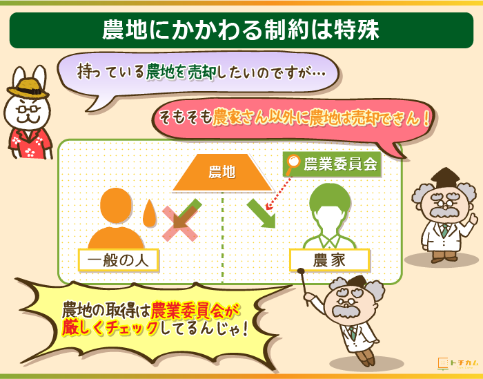 農地売却に関する制約が特殊