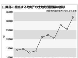 山林の売買取引は増加している