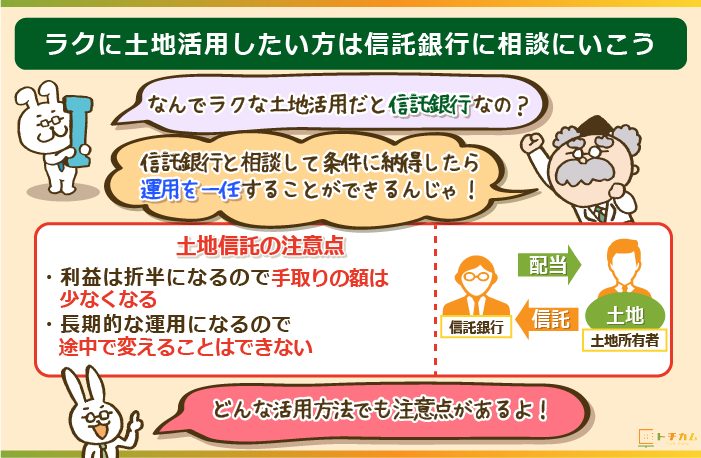 ラクに土地活用したい方は信託銀行に相談しよう