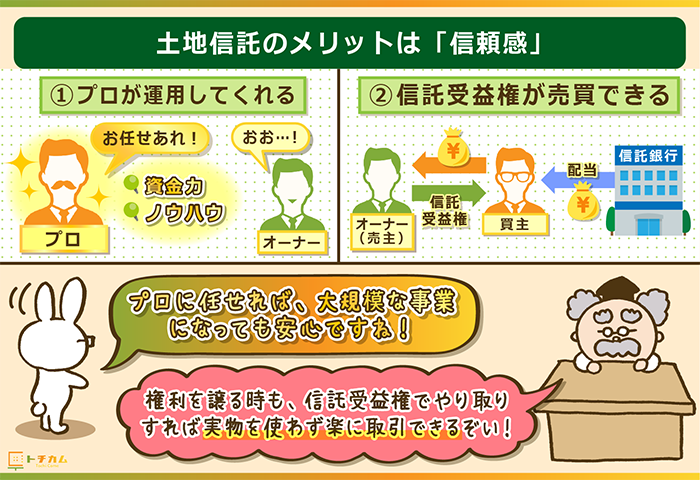 土地信託のメリットはプロの力を借りられる信頼感！