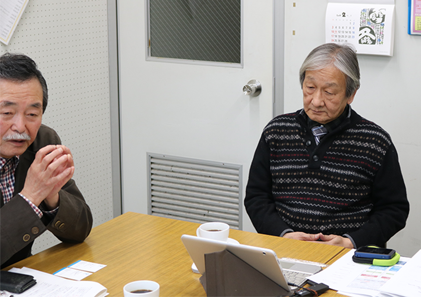 NPO法人マンション再生・建替・支援センターの阿波理事長と三浦さん