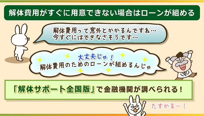 解体費用の名目でローンを組むことができる