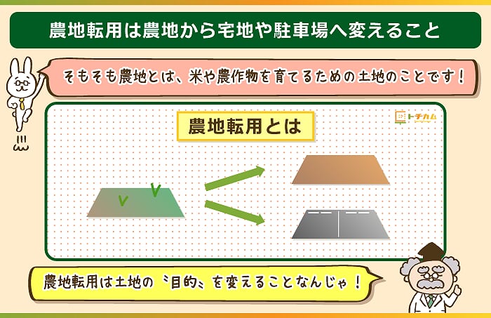 農地転用はの土地の目的を農地から変えること