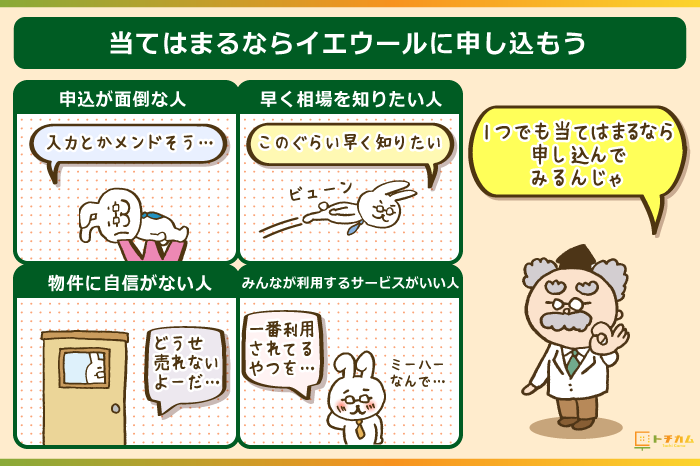 当てはまるならイエウールに申し込もう